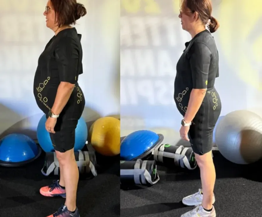 Ilse voor en na resultaat afvallen Mechelen FastFit
